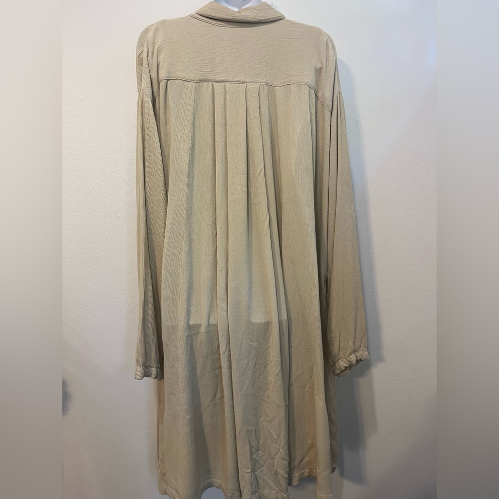 MYRAH PENALOZA Beige Kundalini Bamboo Rayon Button Gown One Size Dress. - Picture 13 of 14